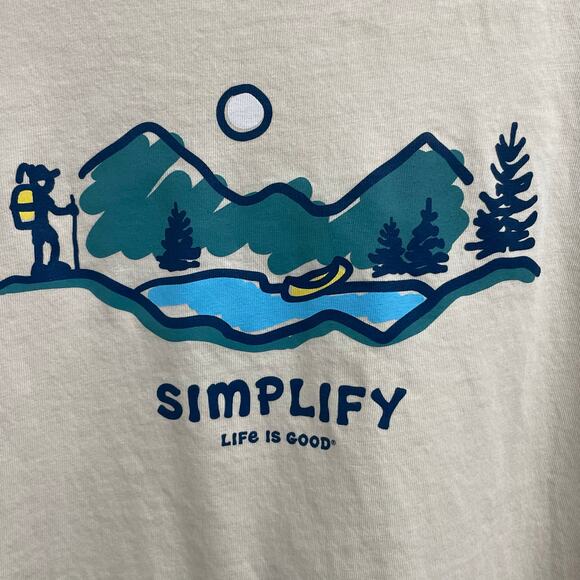Life Is Good Crusher Tee Graphic Mountains Simplify Womens Small Casual Gorp - Picture 2 of 5